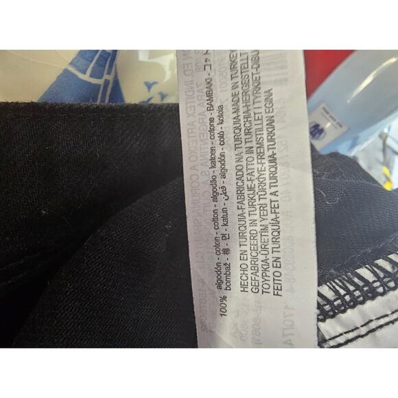 Zara Women's Mid-Rise Stright-Leg Chino Denim Pants Solid Black Size 8 - Picture 4 of 5